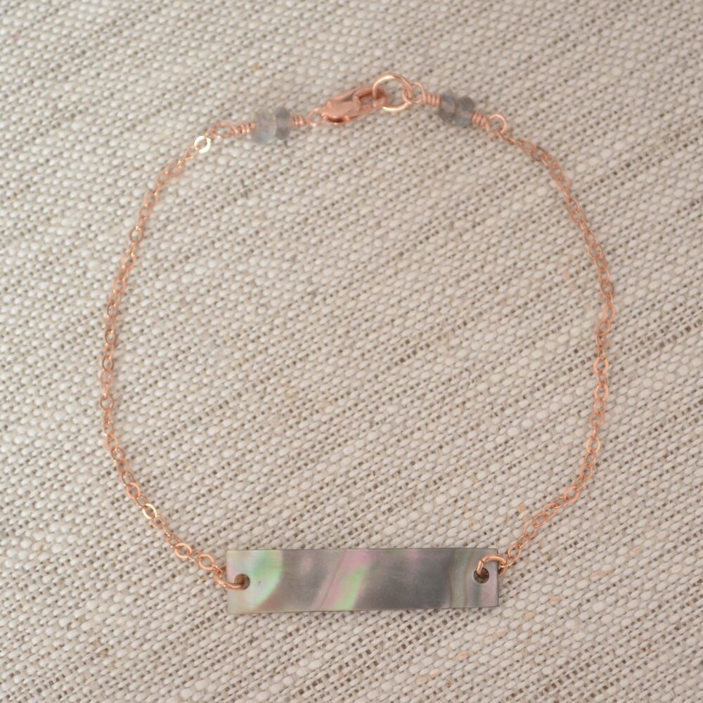 Simple Abalone Bracelet in Rose Gold